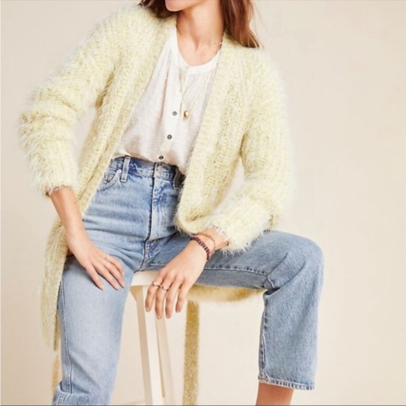 A by ANTHROPOLOGIE Yellow Duster Cardigan - Picture 2 of 12